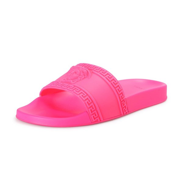 hot pink versace slides